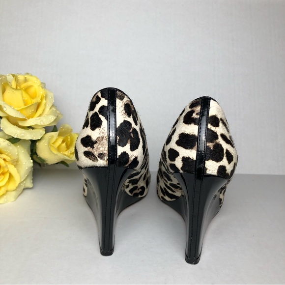White House Black Market (WHBM) Leopard Print Calf Hair Pump/Wedges - Picture 5 of 6